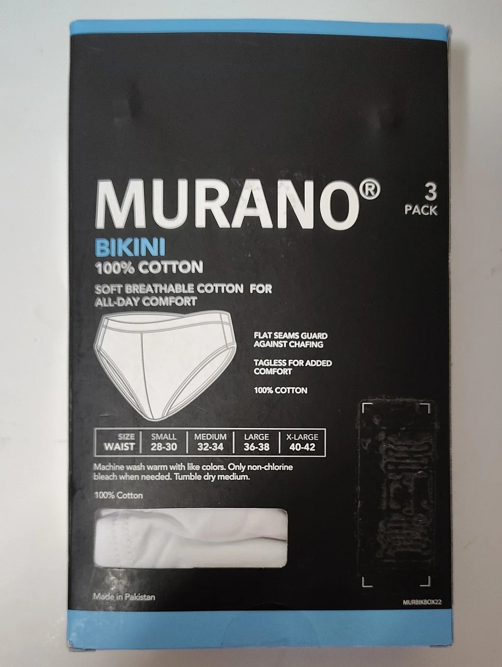 Murano Men’s White Cotton Bikini Briefs - 3 Pack - Size XL